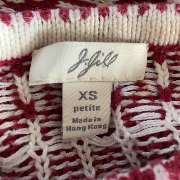 J. Jill Women's Red Snowflake Cotton Pullover Sweater Size XS - Picture 3 of 5